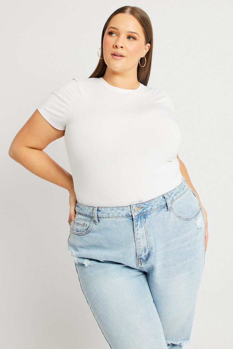 White T-shirt Short Sleeve Crew Neck Modal for YouandAll Fashion