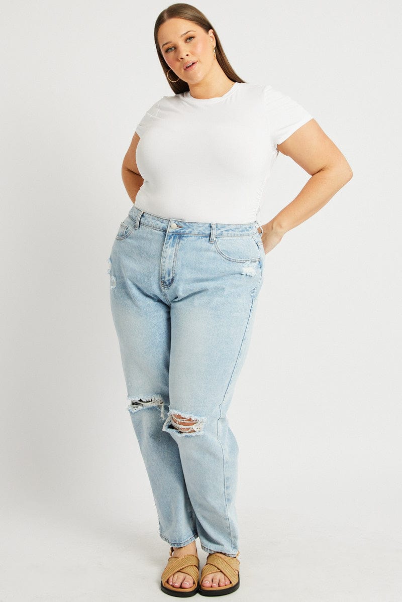 White T-shirt Short Sleeve Crew Neck Modal for YouandAll Fashion