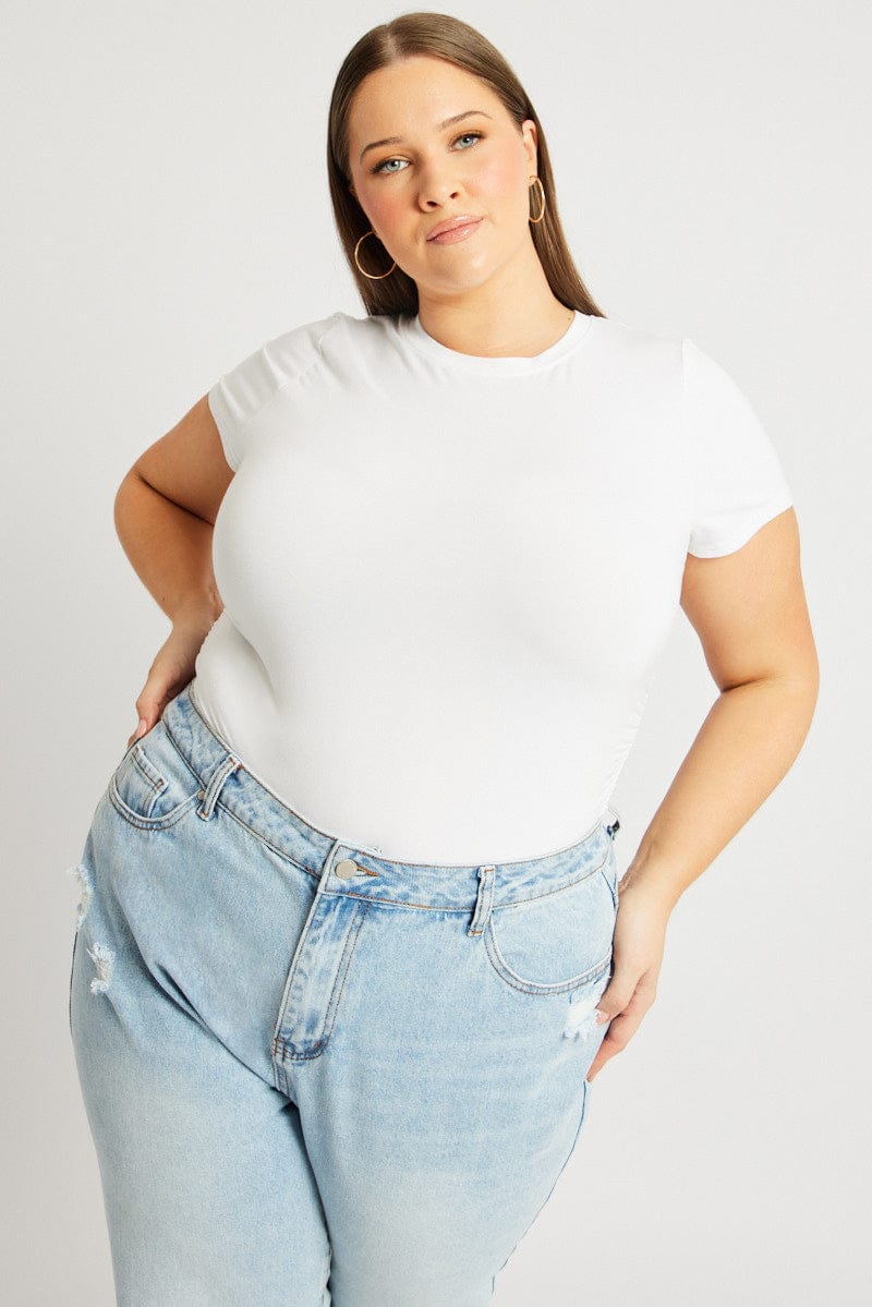 White T-shirt Short Sleeve Crew Neck Modal for YouandAll Fashion