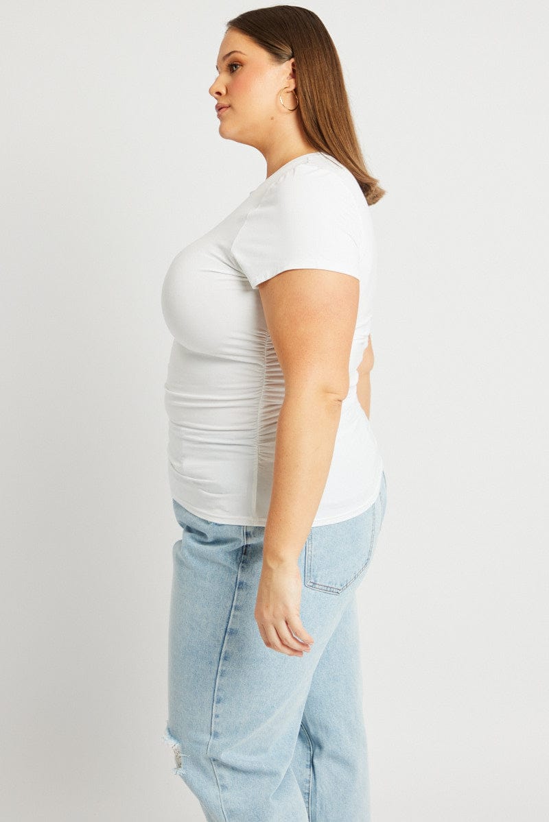 White T-shirt Short Sleeve Crew Neck Modal for YouandAll Fashion