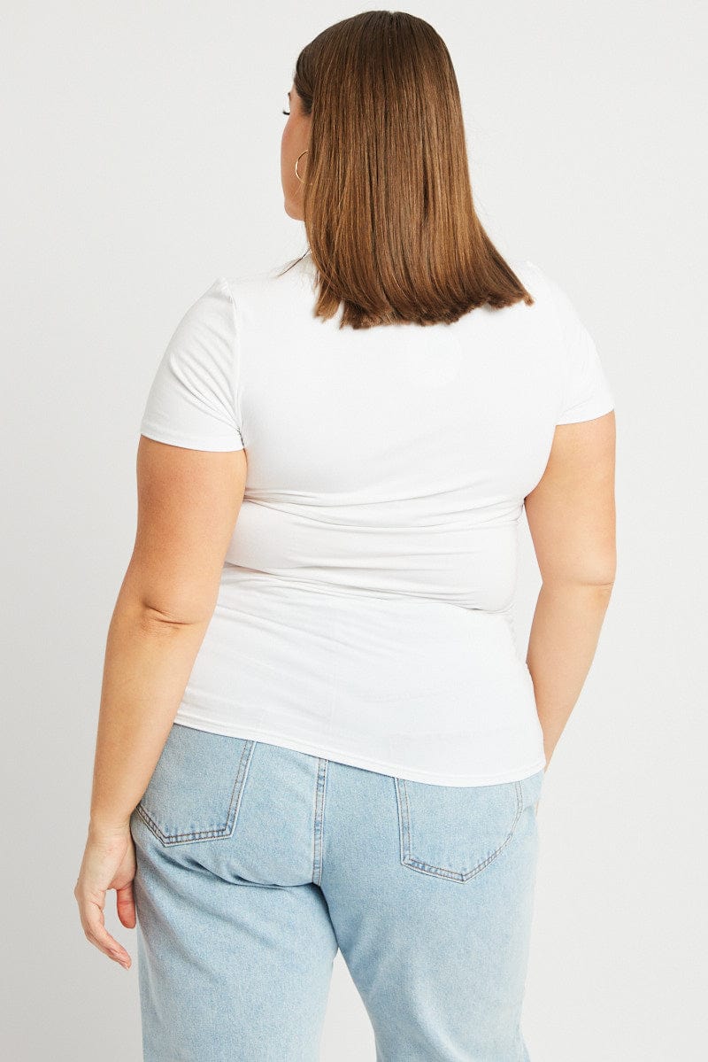 White T-shirt Short Sleeve Crew Neck Modal for YouandAll Fashion