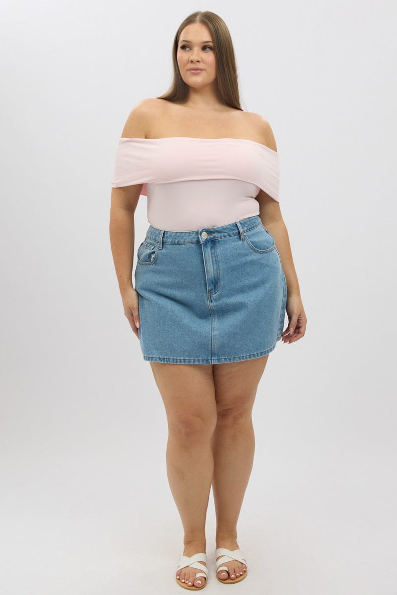 Pink Top Off Shoulder Short Sleeve Supersoft for YouandAll Fashion