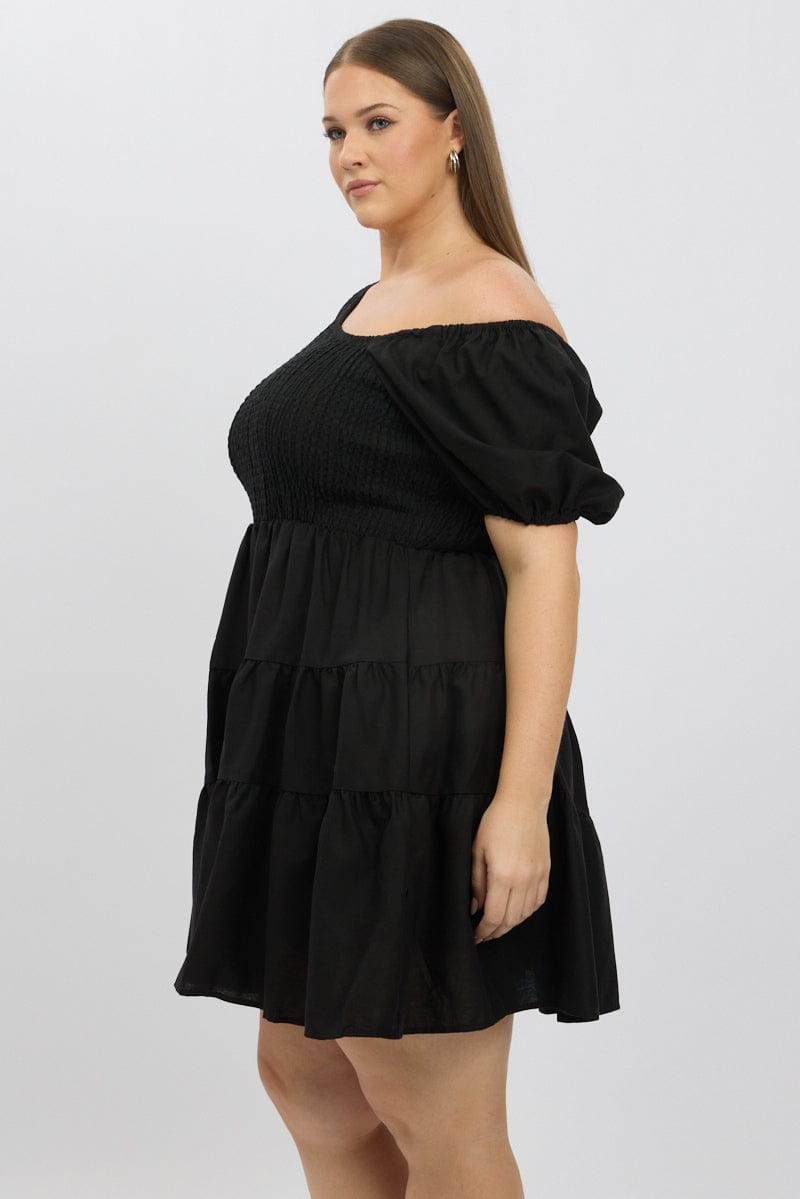 Black Asymmetric Minidress for YouandAll Fashion