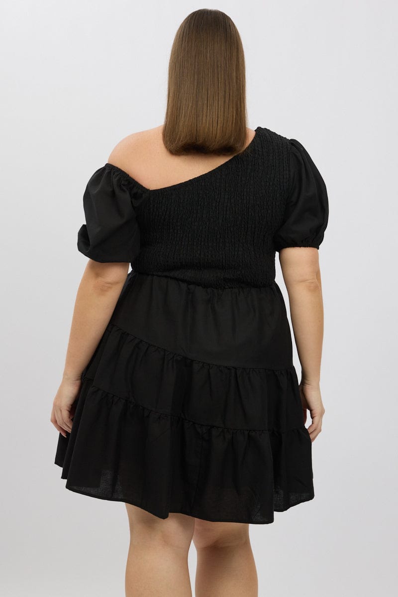 Black Asymmetric Minidress for YouandAll Fashion