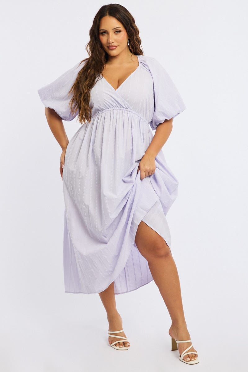 purple cotton midi dress Purple Floral Hand Block Print Cotton Midi Dress, Long Sleeve Boho Tiered Gown, Jaipur Artisanal Summer Dress, Lilac Cotton Dress