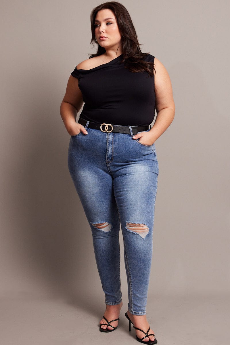 Denim Skinny Jeans High Rise You All - Main Image