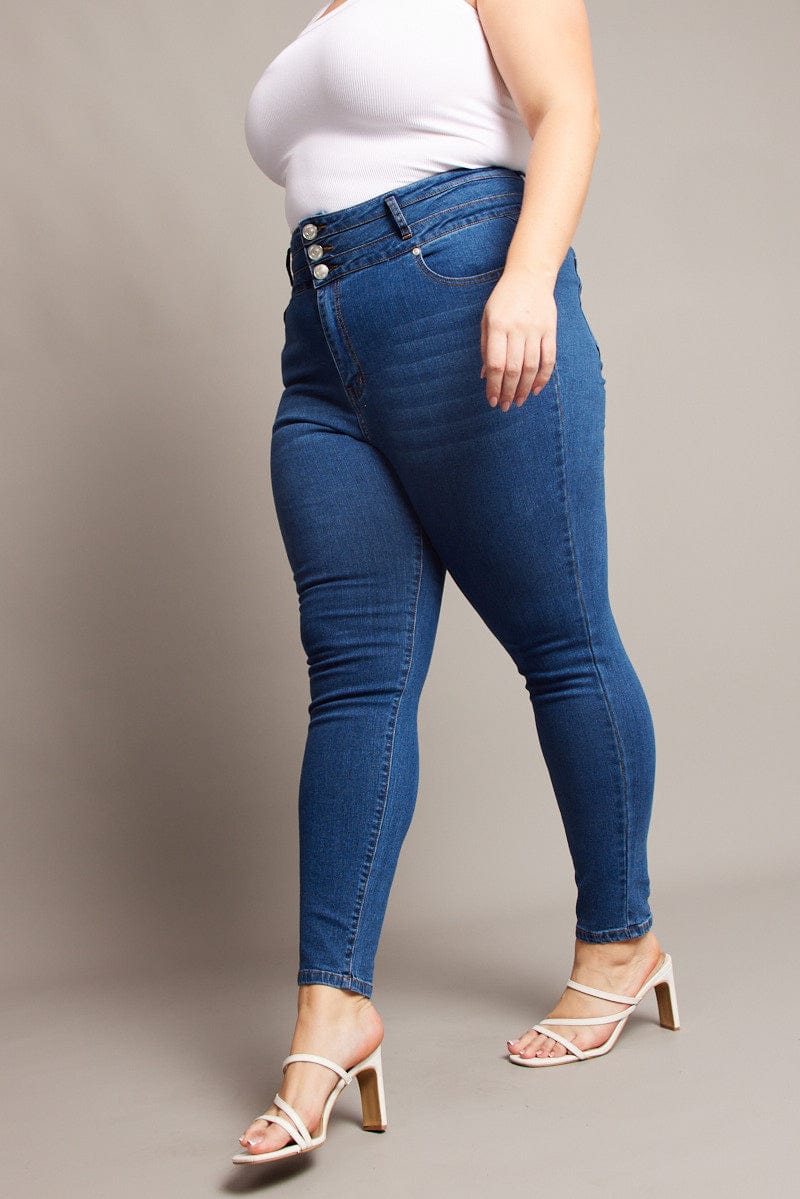 High Waisted Skinny Jeans Plus Size Denim Skinny Jeans High Rise