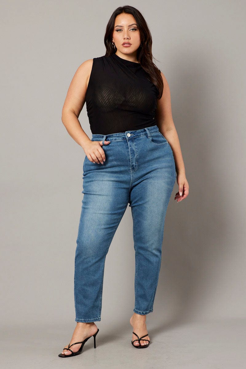 Plus Size High Waisted Jeans Outfit Denim Skinny Jeans High Rise