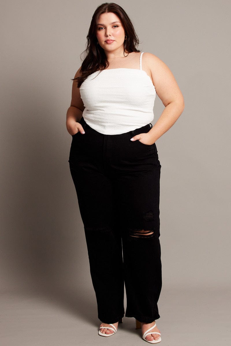 Black Baggy Jeans High Rise You All - Main Image