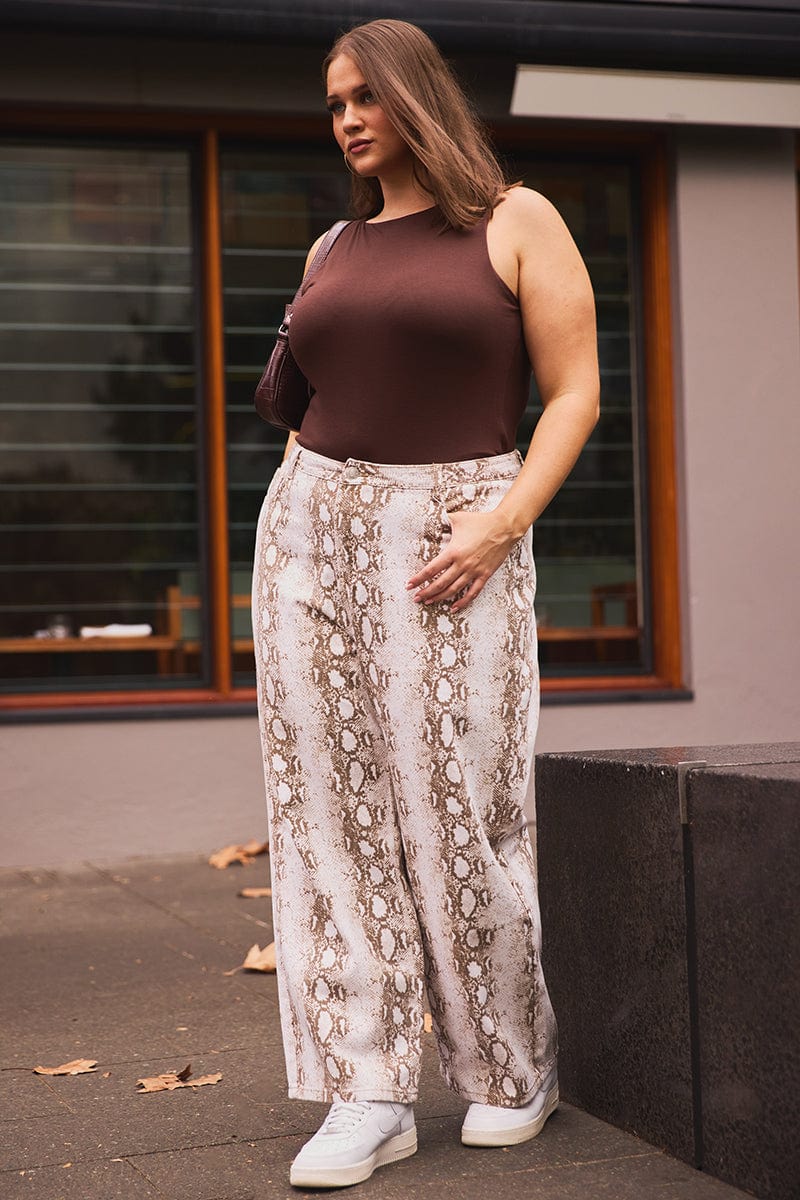 Multi Animal Print Baggy Jeans Mid Rise You All - Main Image