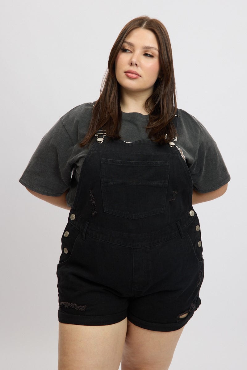 Black Overall Shorts You All