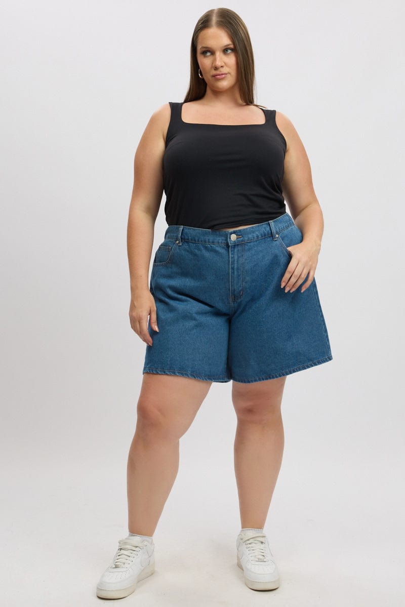 Denim Relaxed Shorts High Rise for YouandAll Fashion