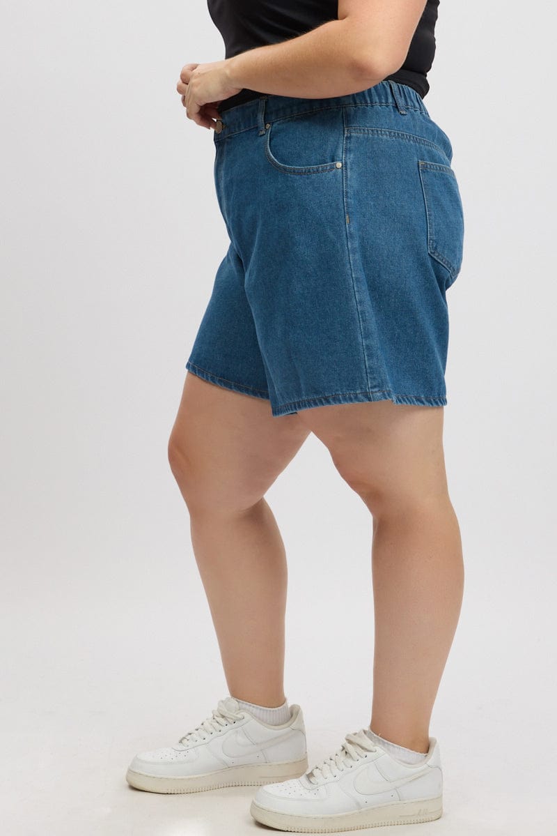 Denim Relaxed Shorts High Rise for YouandAll Fashion