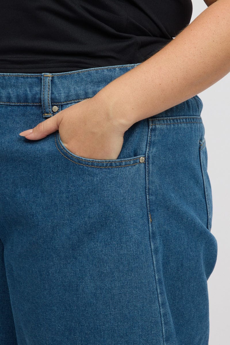 Denim Relaxed Shorts High Rise for YouandAll Fashion