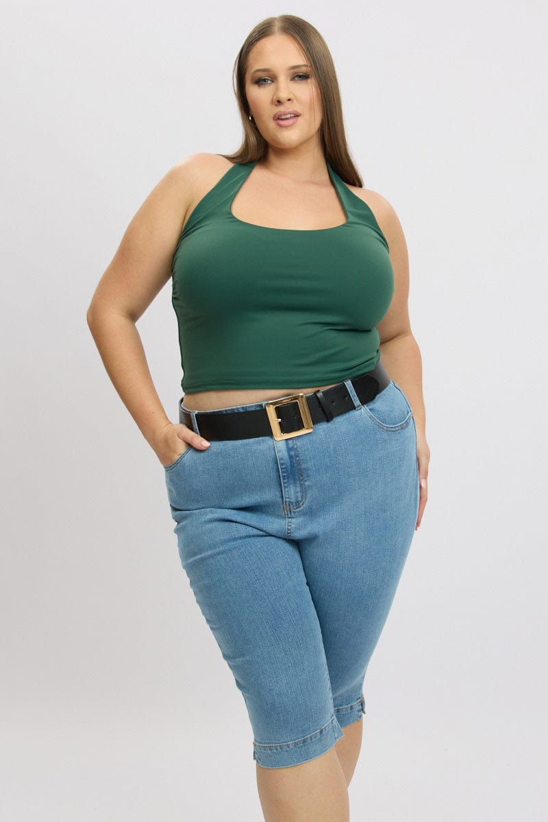 Denim Capri Jeans Mid Rise You All - Main Image
