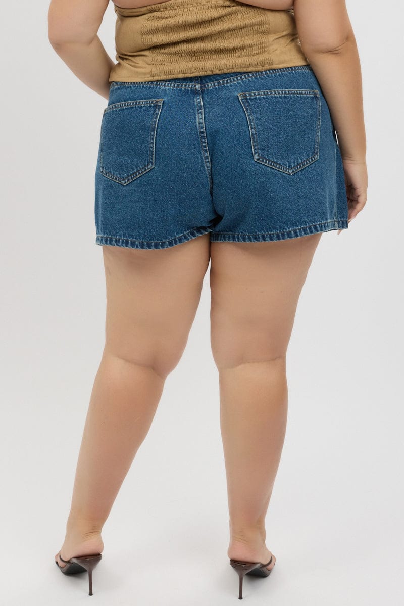 Denim Skorts Skirt High Rise Stud Detail for YouandAll Fashion