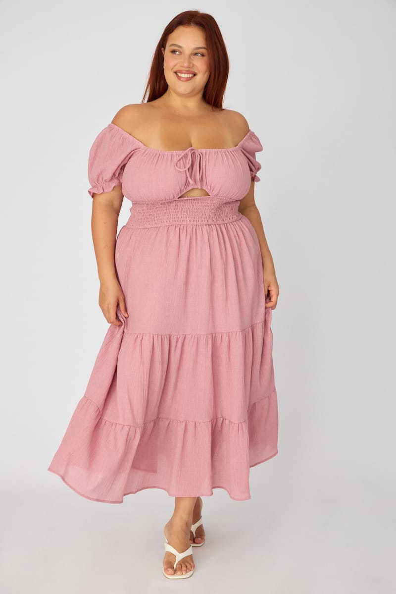 sachin and babi light blue dress Berylove Women Dusty Rose Mother of The Bride Dress A-Line V-Neck Ruched Chiffon Wedding Guest Dress, Dusty Rose / US6 main image 1