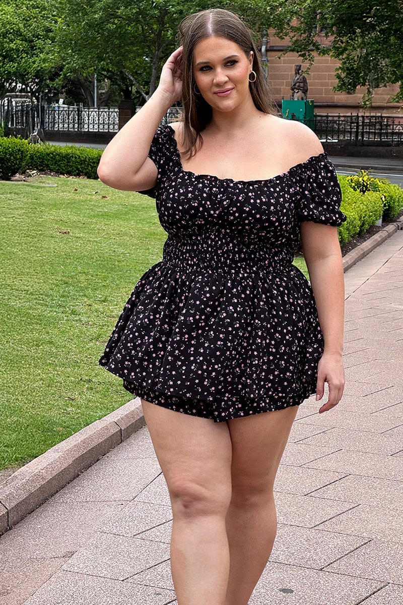 short playsuit dress Amazon.com: SCOMCHIC Women Plus Size Romper Dress Summer Short Jumpsuit Square Neck Puff Sleeve High Waist Ruffle Boho Jumpsuits : Clothing, Shoes & Jewelry