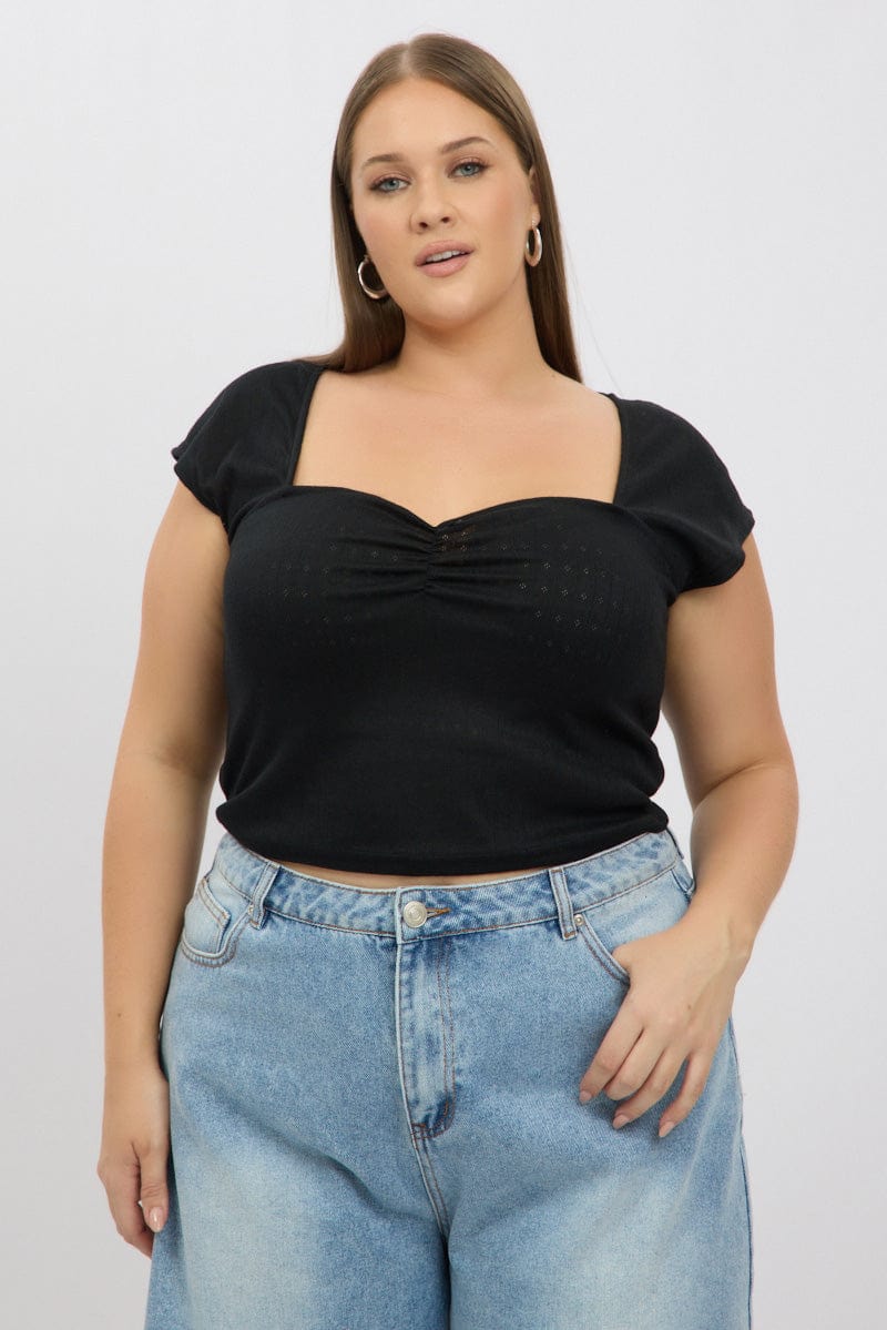 Black Top Short Sleeve for YouandAll Fashion