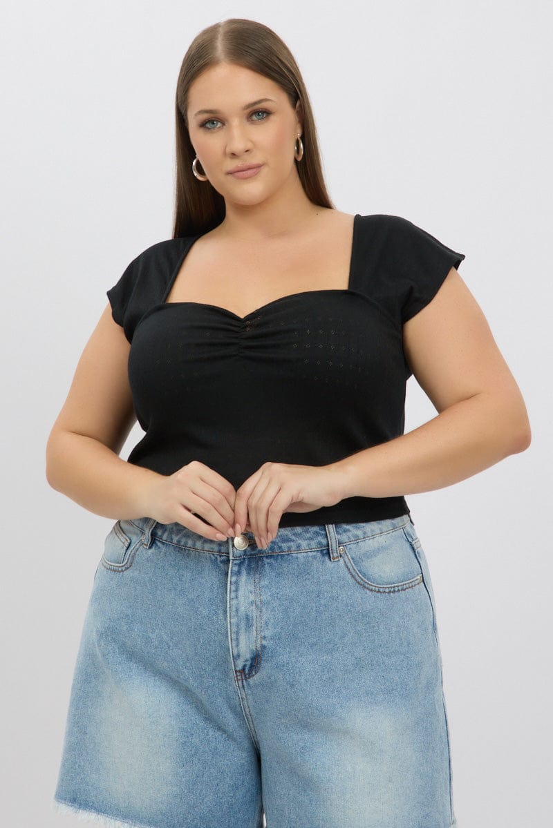 Black Top Short Sleeve for YouandAll Fashion