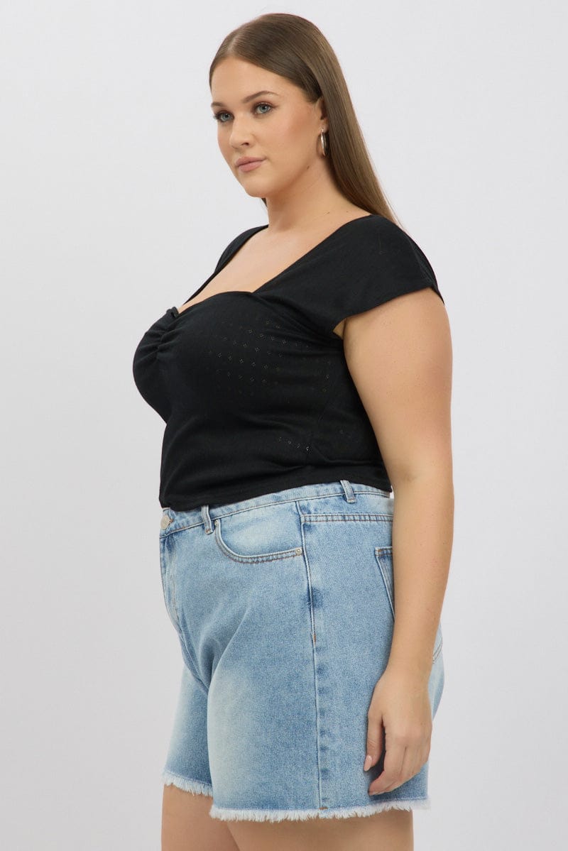 Black Top Short Sleeve for YouandAll Fashion