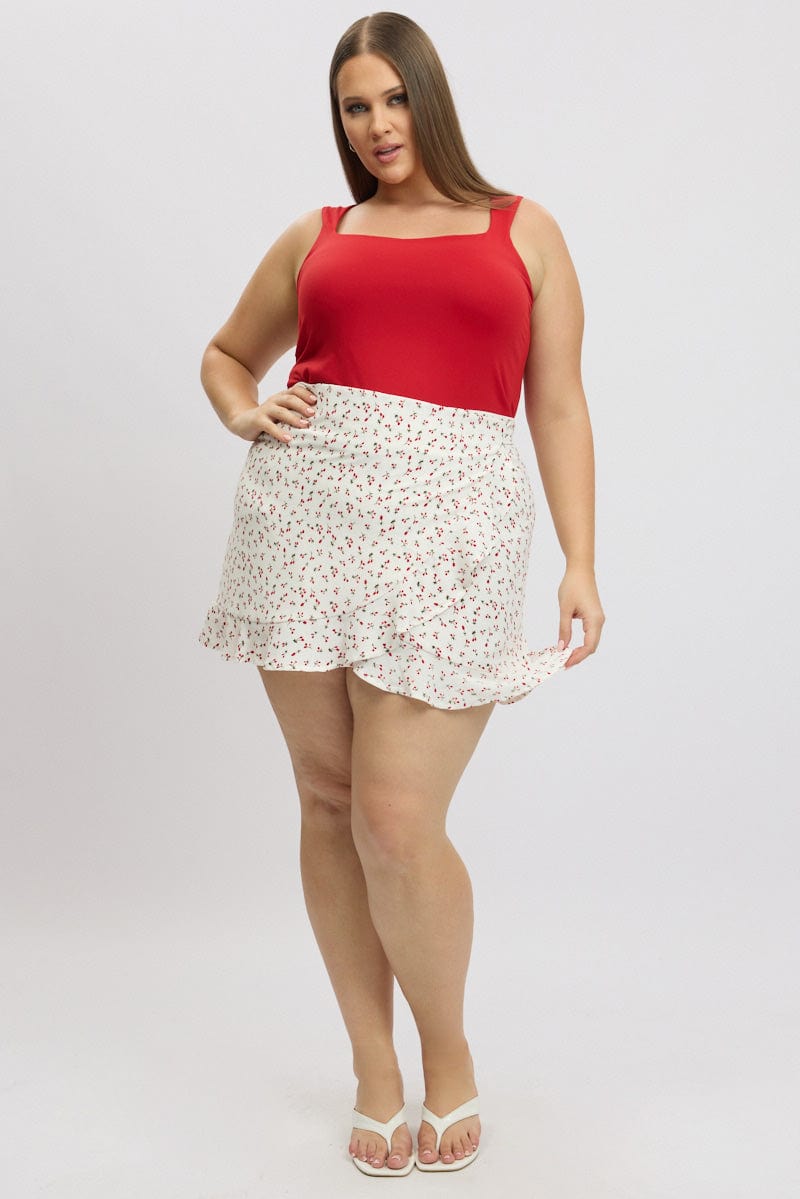 Red Check Wrap Gingham Mini Skirt for YouandAll Fashion