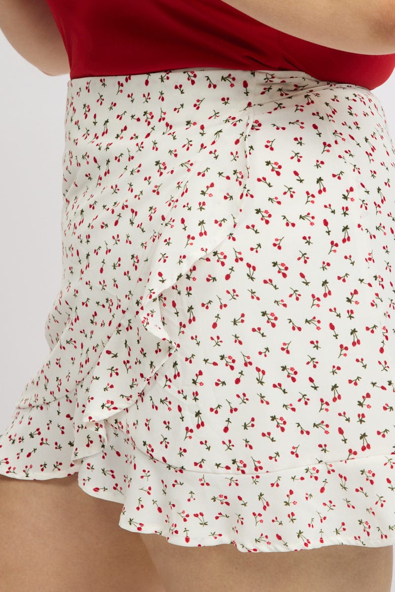 Red Check Wrap Gingham Mini Skirt for YouandAll Fashion