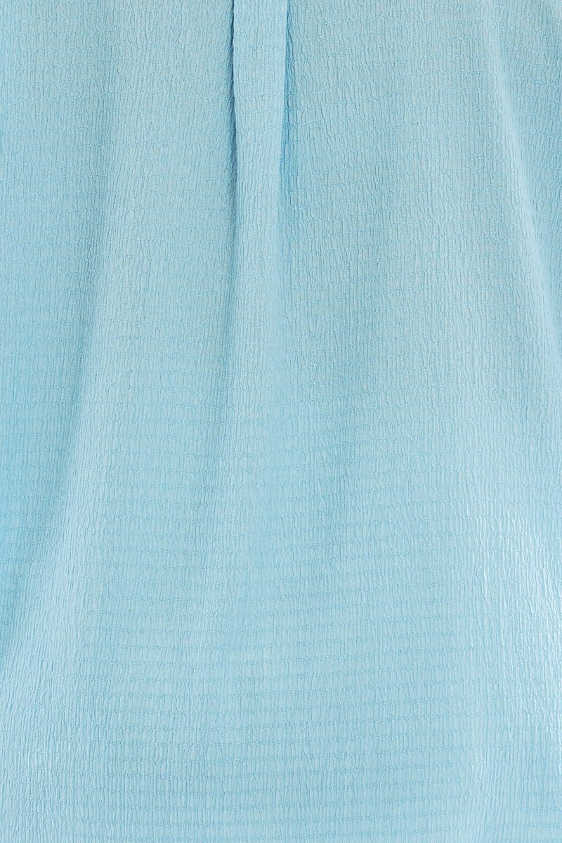 Blue Textured Shirt Short Sleeve for YouandAll Fashion