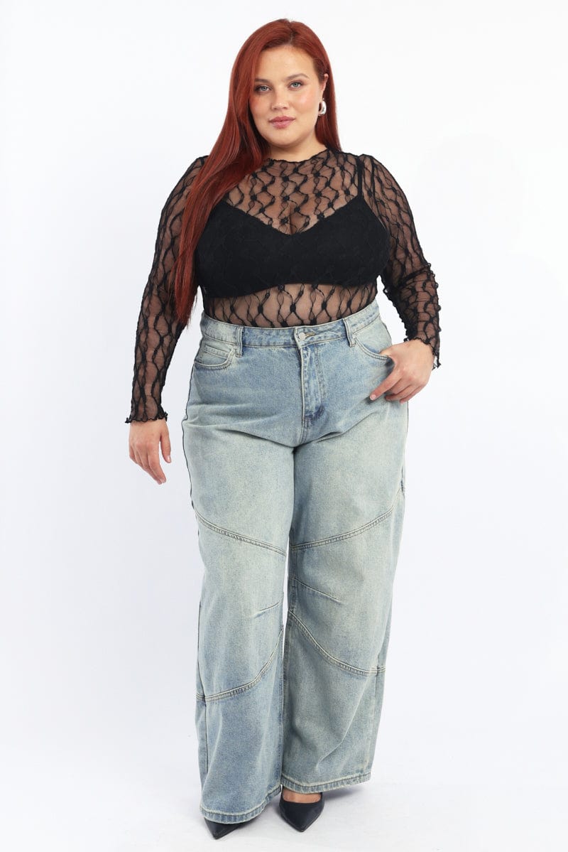 Black Bodysuit Long Sleeve Lace for YouandAll Fashion