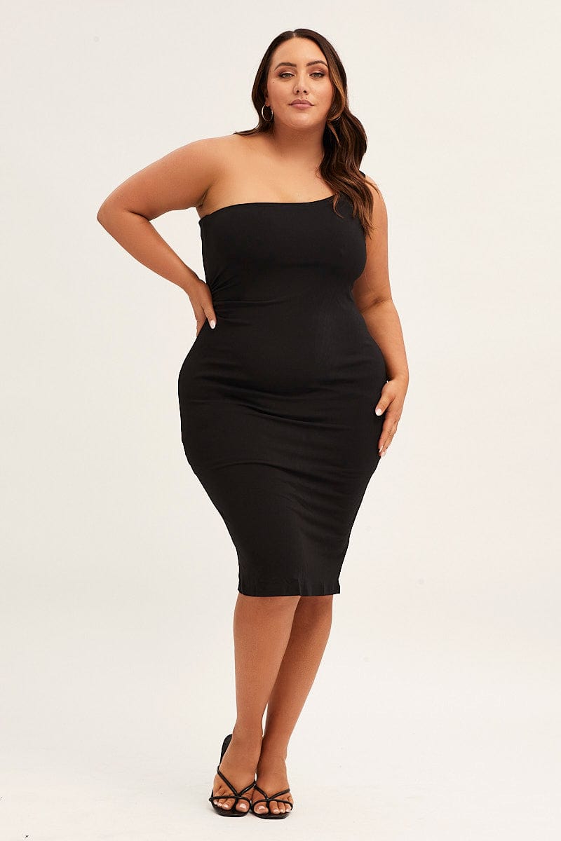 Plus Size Black One Shoulder Jersey Bodycon Dress |You + All | Shop Online | You & All Plus Size Black One Shoulder Jersey Bodycon Dress |You + All | Shop Online | You & All