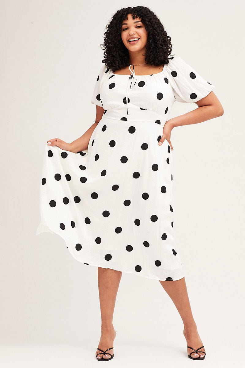POLERO Women’s Mushroom Print Dress – V-Neck Swing Sundress In Plus Sizes