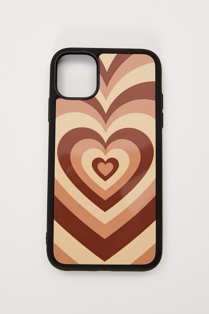 Brown Abstract Heart Phone Cover I Phone 11 You All Shop
