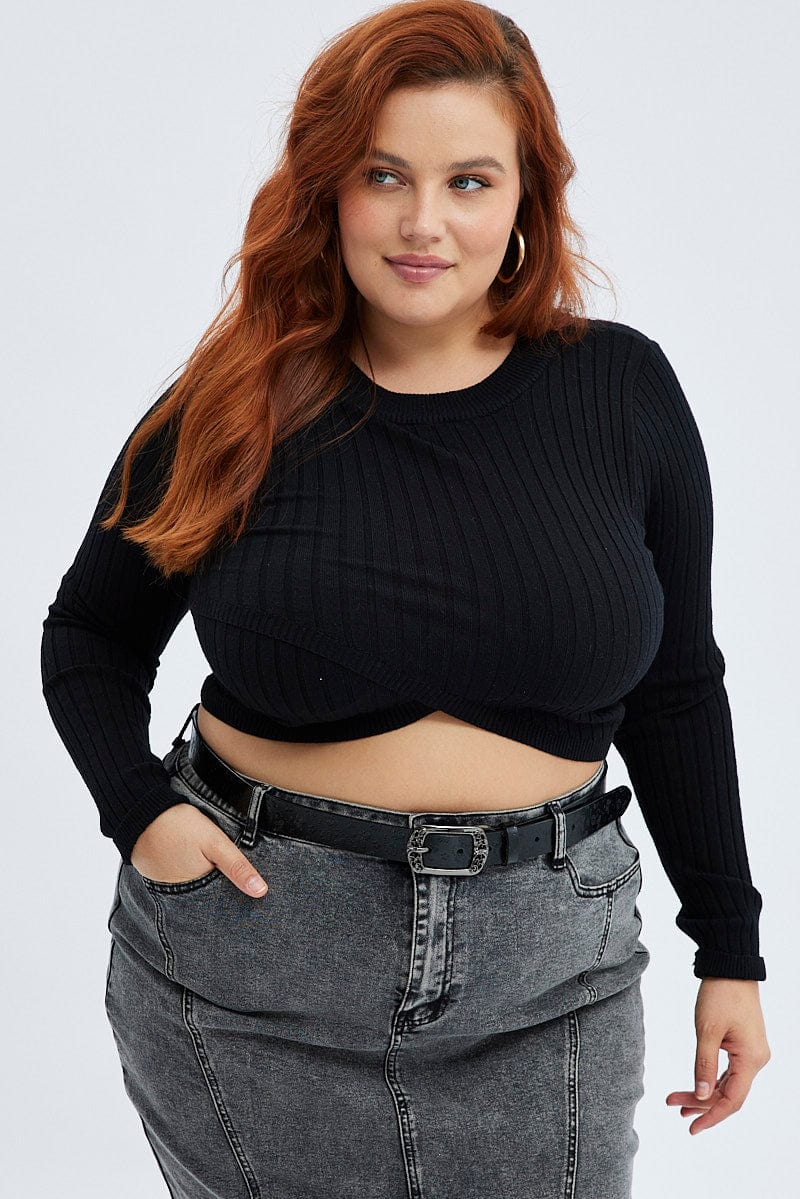 V Black Plus Size Belt