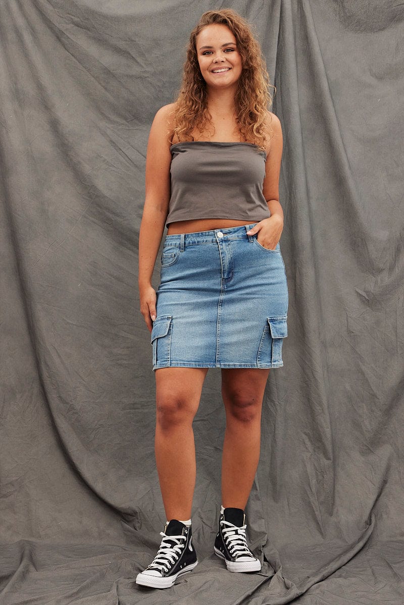 Grey Bandeau Top Cotton for YouandAll Fashion