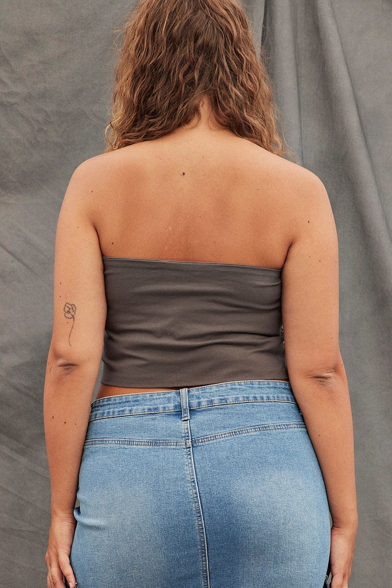 Grey Bandeau Top Cotton for YouandAll Fashion