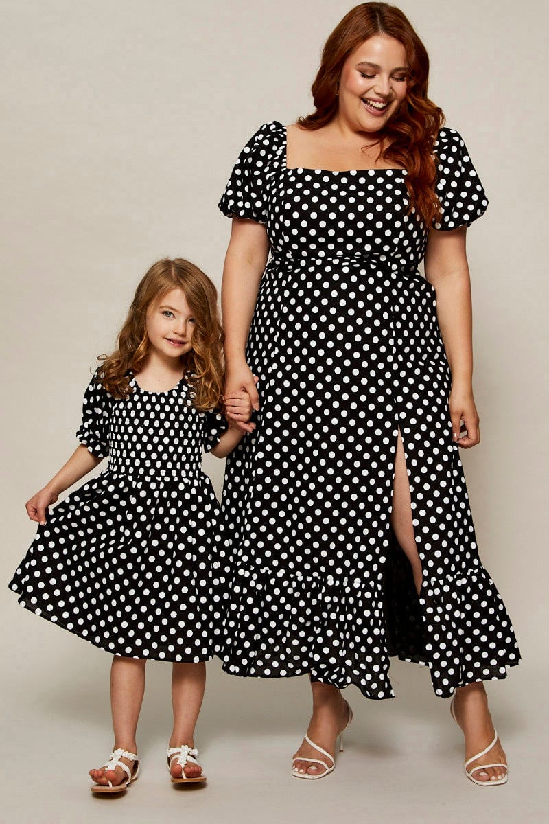 Polka dot maxi dress plus outlet size