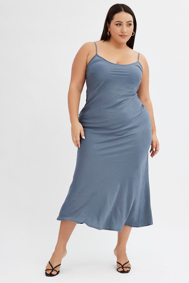 Grey Slip Dress Sleeveless Maxi | You & All Grey Slip Dress Sleeveless Maxi | You & All
