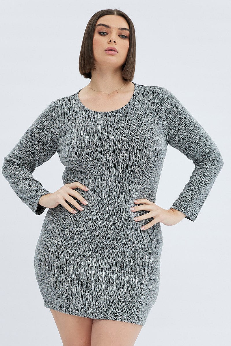 metallic bodycon dress long sleeve cocktail midi dress with sleeves AX Paris Women's Black & Gold Printed Long Sleeve Bodycon Midi Dress