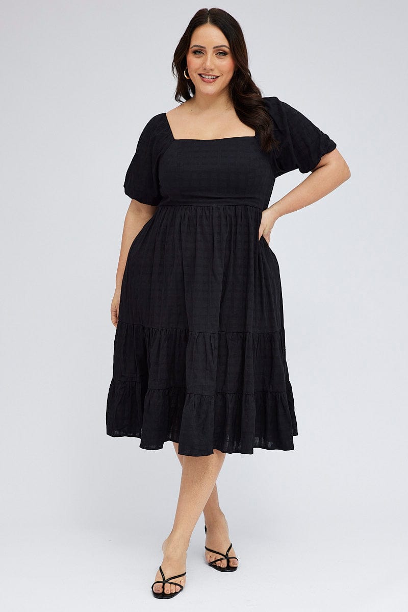 YOURS LONDON Plus Size Black Sweetheart Puff Sleeve Jumpsuit