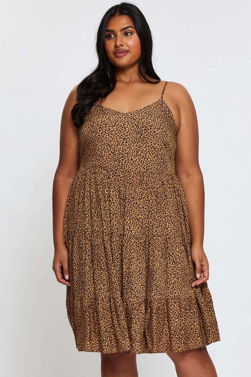 river island pink leopard print dress River Island Plus animal print midi dress in pink