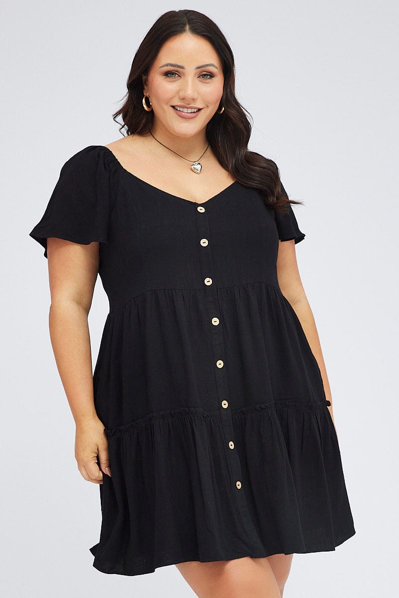 Button Front Flare Sleeve Top