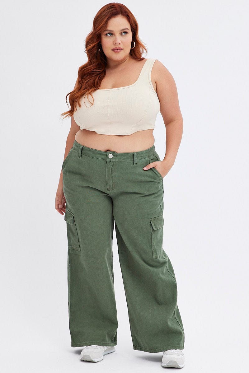 Green Cargo Pants Army Green Jeans Outfit Thalia Wide Leg Cargo
