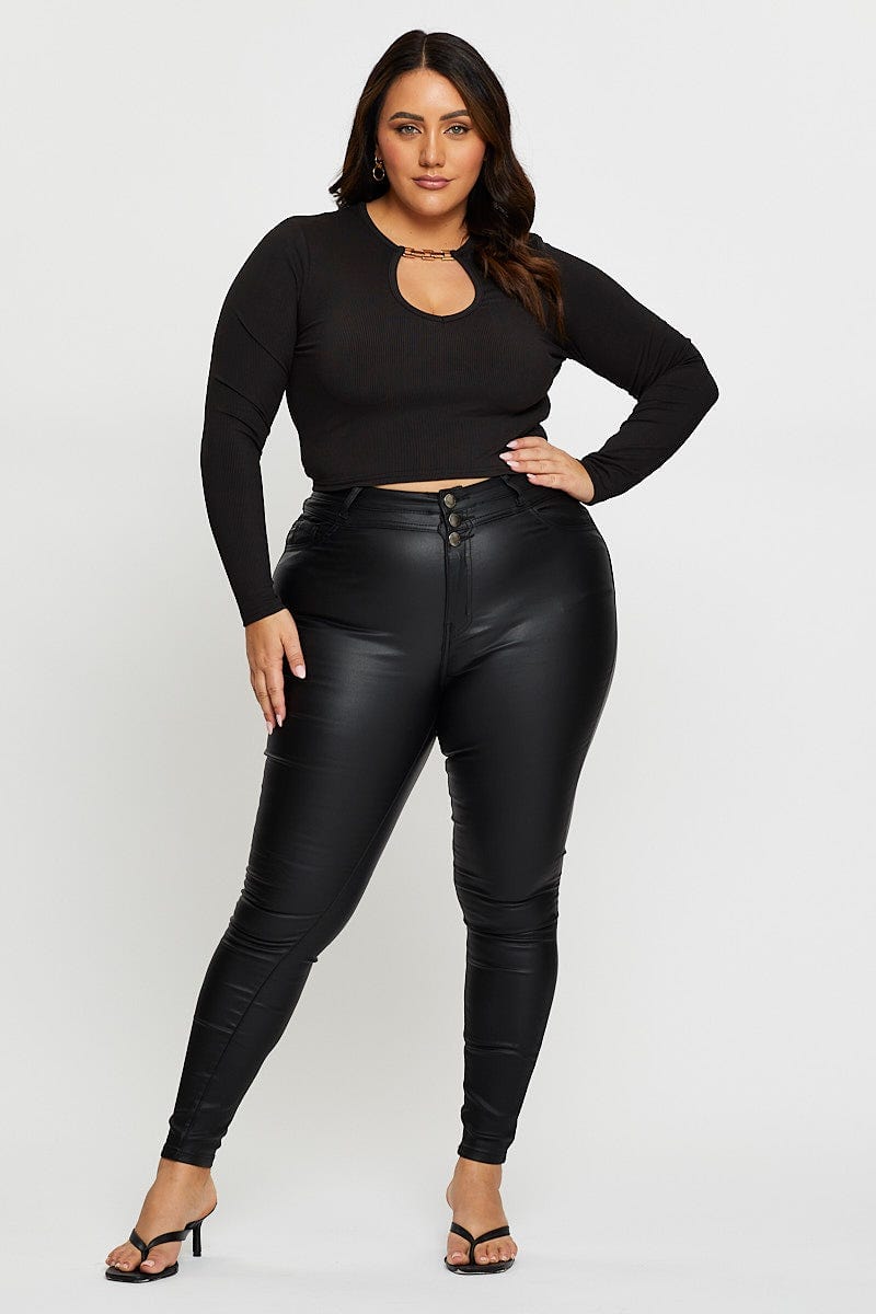 Extra Tall Faux Leather Jeggings Extra Long Wetlook Jeans 