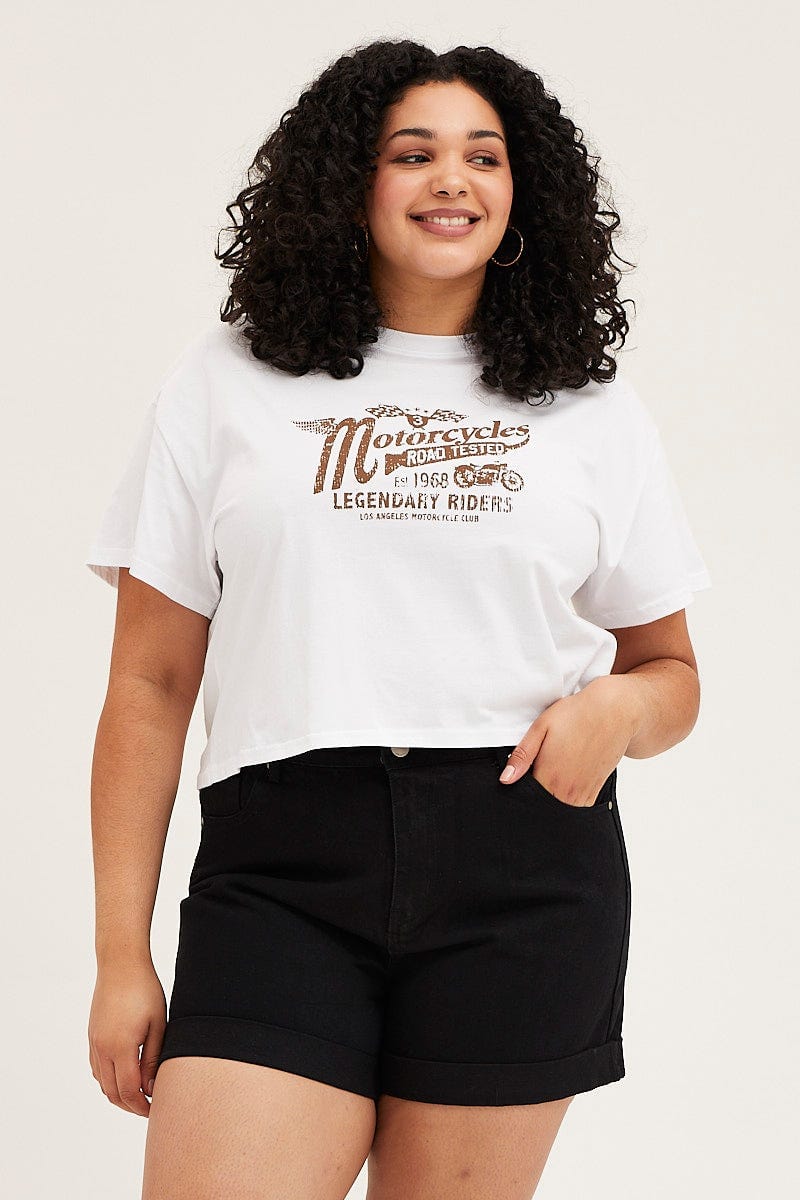 Plus Size Black High Rise Relaxed Denim Shorts You All Shop