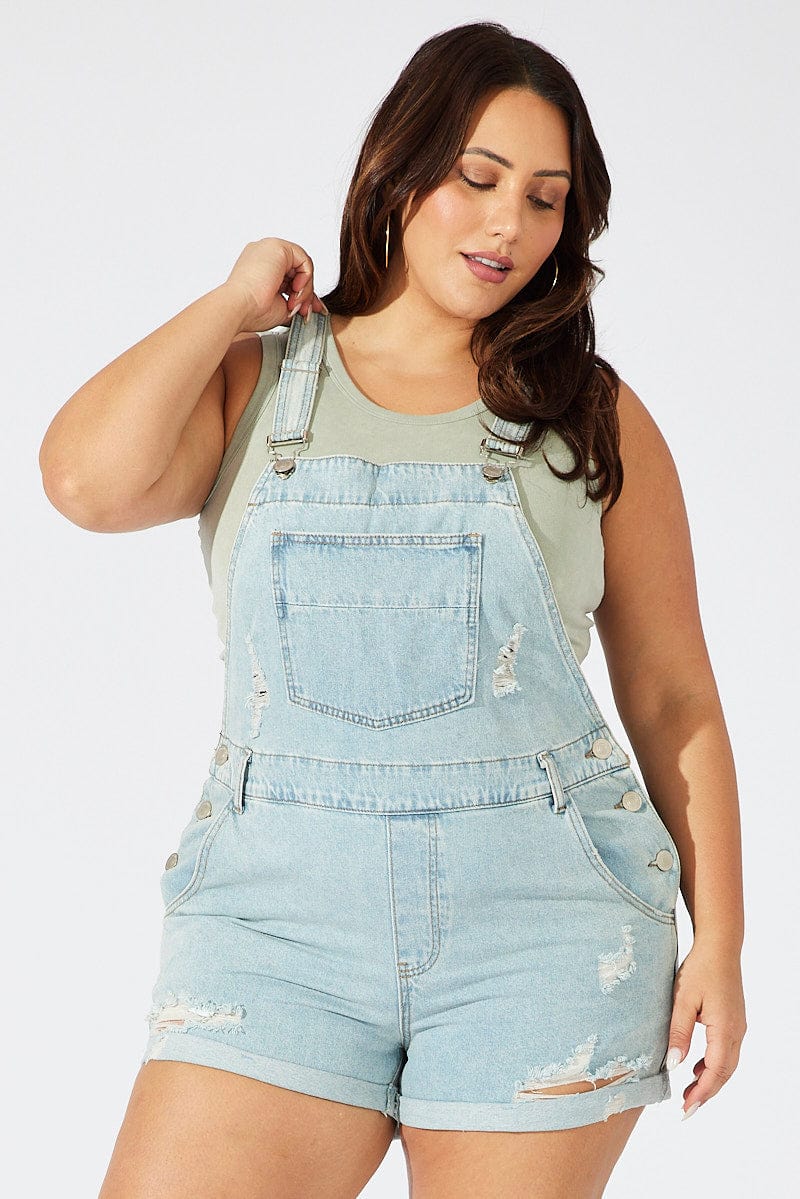 Denim Short Distressed Overall Shorts Womens Womens Overalls