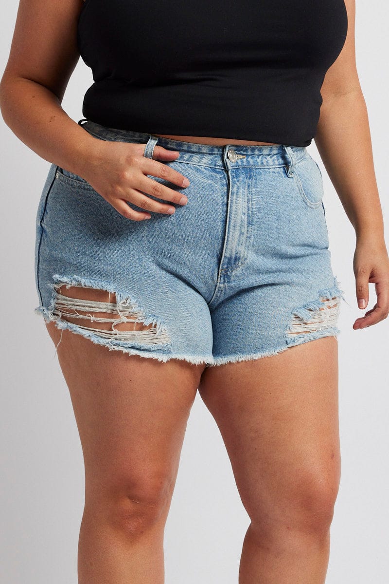 Denim Relaxed Shorts High Rise You All