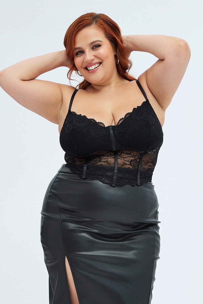 Black Corset Top Lace You All