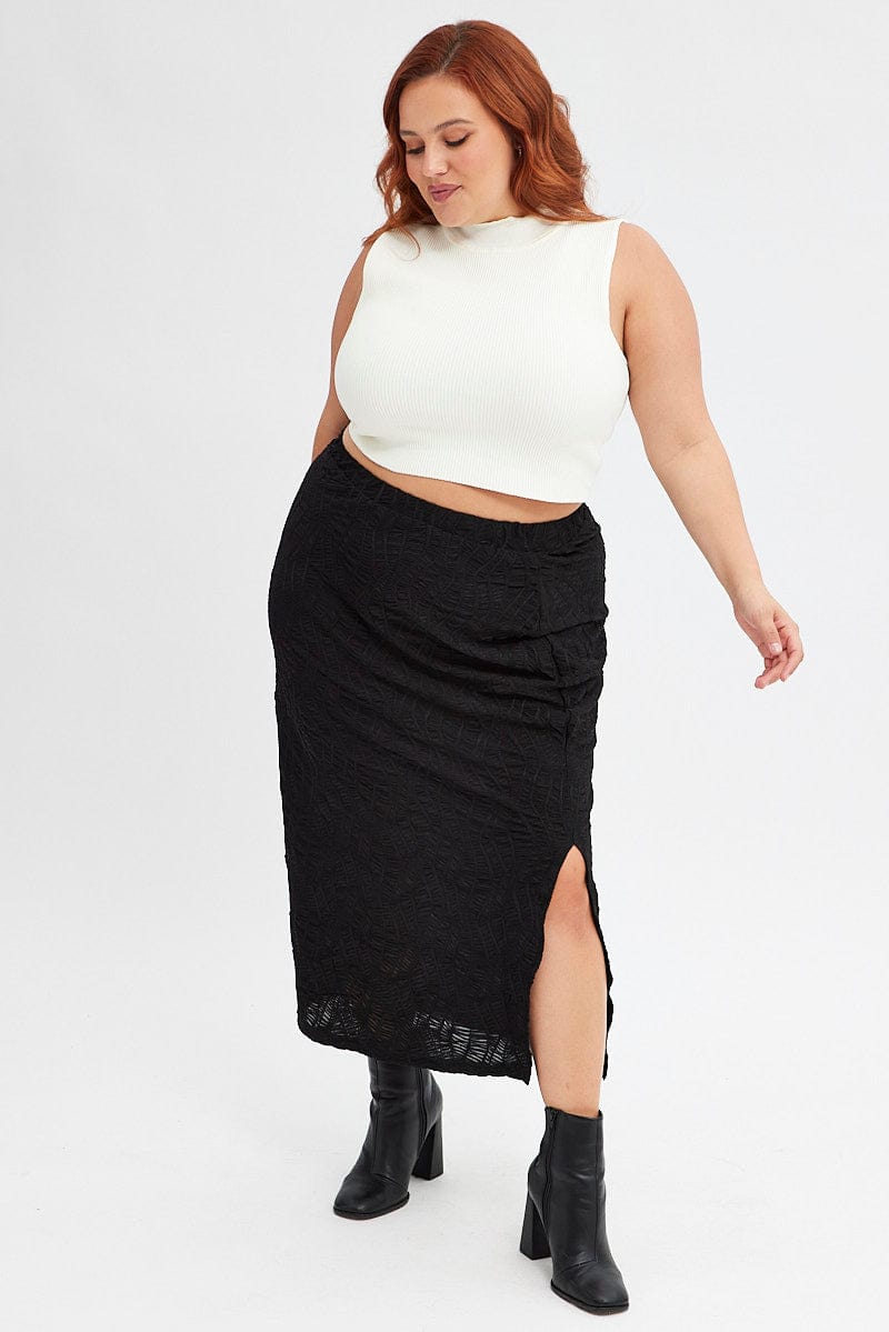 Black Maxi Skirt Side Split You All