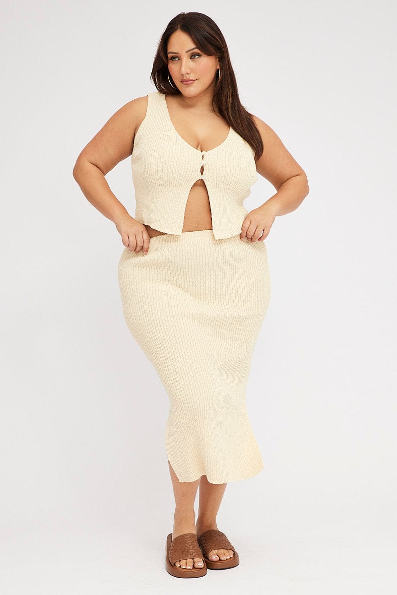 Beige Skirt Plus Size Knit Midi Skirt Beige Knit Maternity Midi