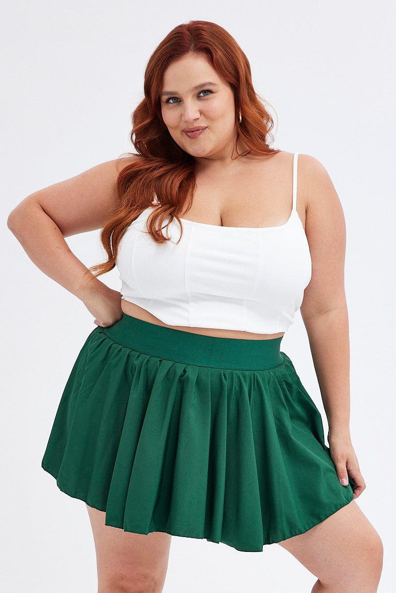 Tennis Skirt Womens Pleated Skirt 48 Green Mini Skirt Pleated